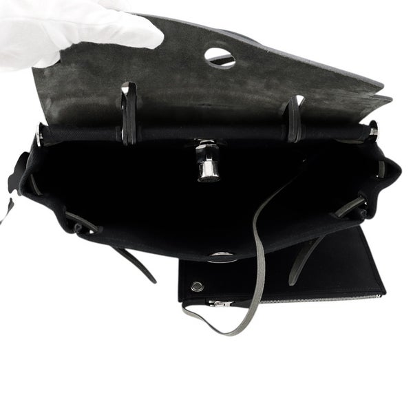 エルメス エールバッグジップPM ルトゥルネ ブラック/シルバー金具 トワルミリタリー/ヴァッシュハンター W刻印 ２way 黒