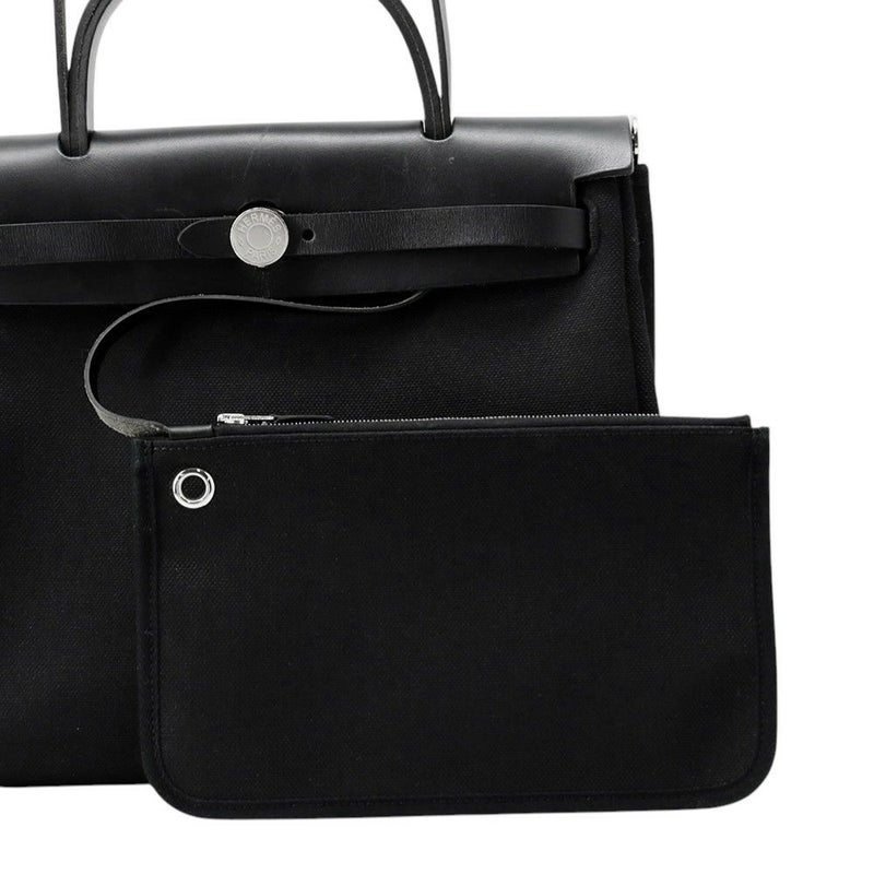 エルメス エールバッグジップPM ルトゥルネ ブラック/シルバー金具 トワルミリタリー/ヴァッシュハンター W刻印 ２way 黒