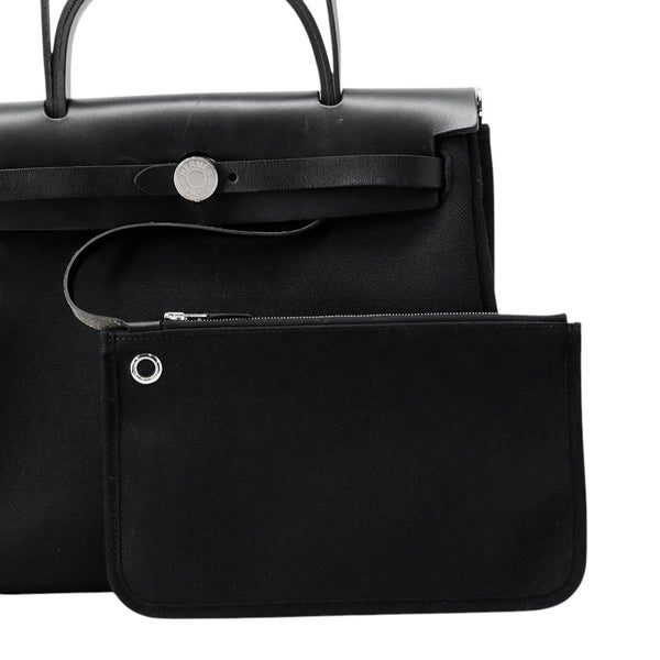 エルメス エールバッグジップPM ルトゥルネ ブラック/シルバー金具 トワルミリタリー/ヴァッシュハンター W刻印 ２way 黒