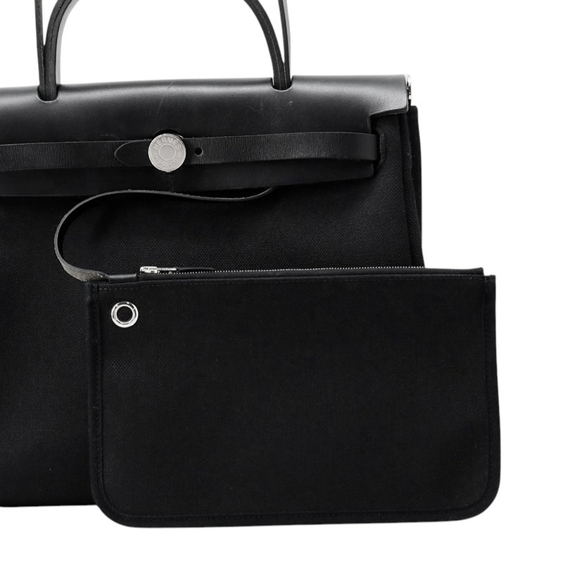 エルメス エールバッグジップPM ルトゥルネ ブラック/シルバー金具 トワルミリタリー/ヴァッシュハンター W刻印 ２way 黒