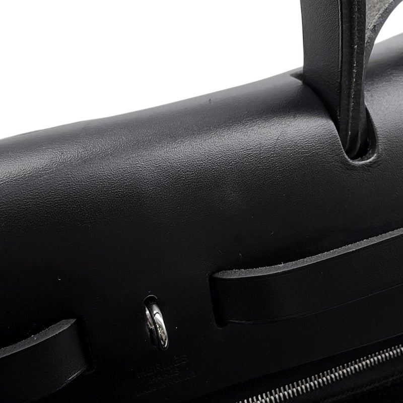 エルメス エールバッグジップPM ルトゥルネ ブラック/シルバー金具 トワルミリタリー/ヴァッシュハンター W刻印 ２way 黒