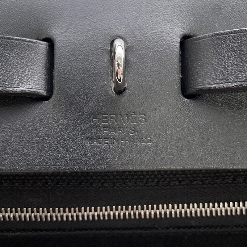 エルメス エールバッグジップPM ルトゥルネ ブラック/シルバー金具 トワルミリタリー/ヴァッシュハンター W刻印 ２way 黒