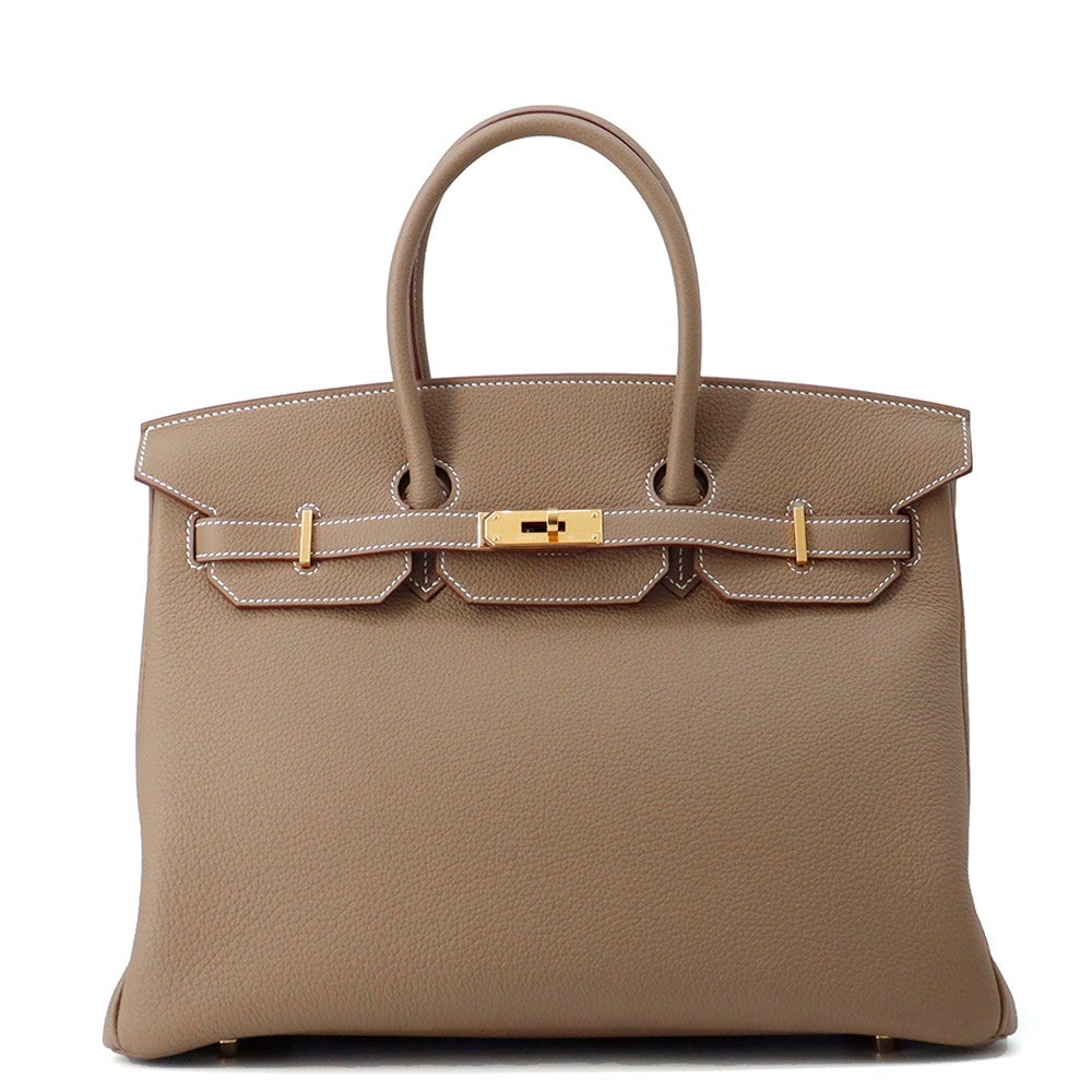 返品OK バーキン35 金具 トゴ Birkin ハンドバッグ レザー エルメス バーキン35 エトゥープ/ゴールド金具 トゴ K刻印 HERMES
