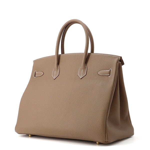 エルメス バーキン35 エトゥープ/ゴールド金具 トゴ K刻印 HERMES Birkin ハンドバッグ
