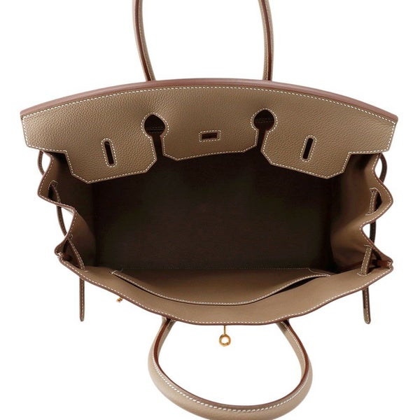 エルメス バーキン35 エトゥープ/ゴールド金具 トゴ K刻印 HERMES Birkin ハンドバッグ