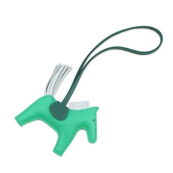 エルメス バッグチャーム ロデオPM ミント/マラカイト/ブルーブリュム ラムスキン U刻印 HERMES