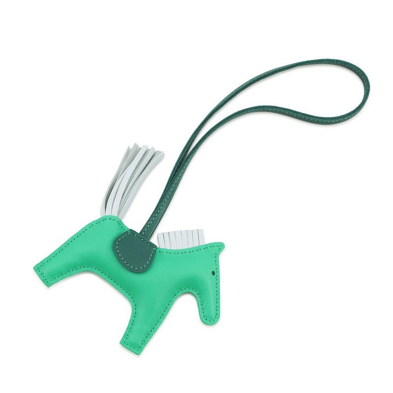 エルメス バッグチャーム ロデオPM ミント/マラカイト/ブルーブリュム ラムスキン U刻印 HERMES