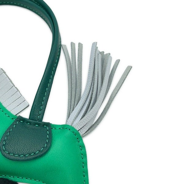 エルメス バッグチャーム ロデオPM ミント/マラカイト/ブルーブリュム ラムスキン U刻印 HERMES