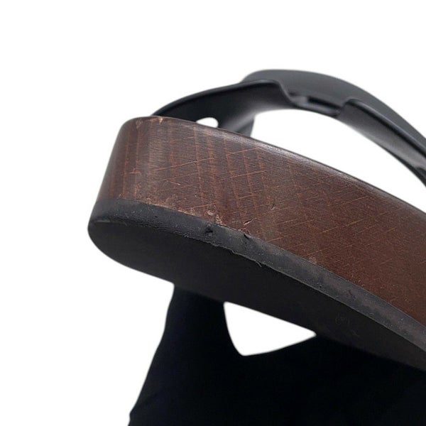 エルメス サンダル コス レザー ウッド レディースサイズ35 HERMES 靴 黒