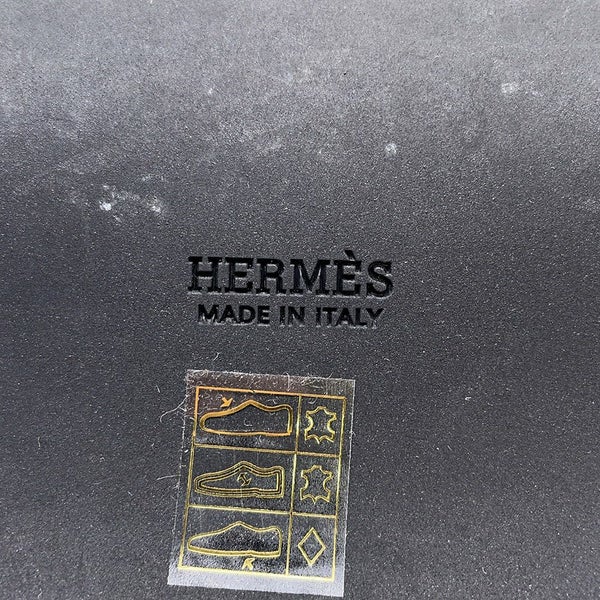エルメス サンダル コス レザー ウッド レディースサイズ35 HERMES 靴 黒