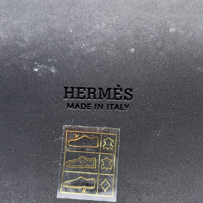 エルメス サンダル コス レザー ウッド レディースサイズ35 HERMES 靴 黒