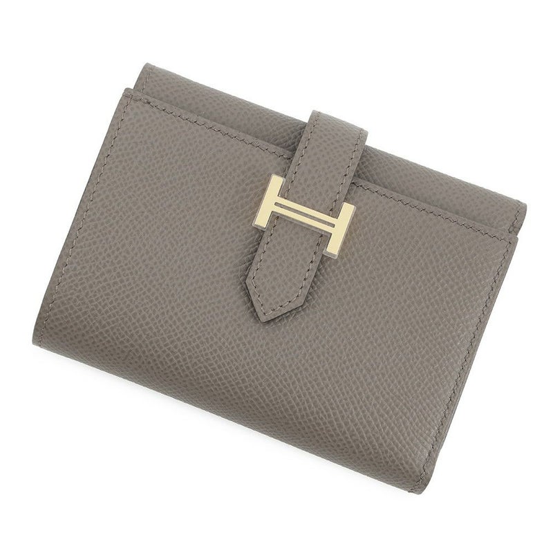 エルメス 三つ折り財布 ベアンコンビネ ヴェルソ エタン/エトゥープ/ゴールド金具 エプソン K刻印 財布