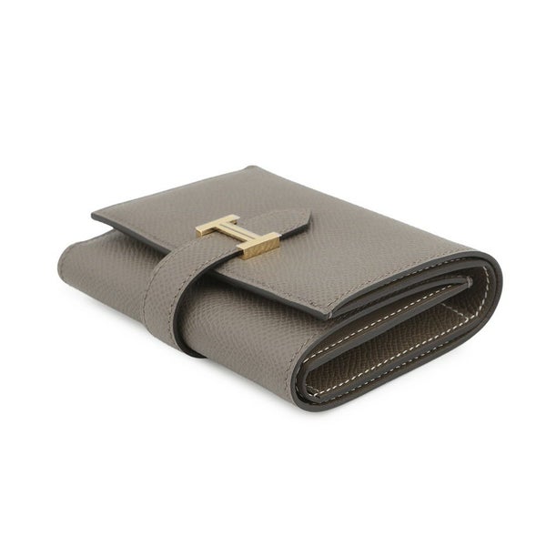 エルメス 三つ折り財布 ベアンコンビネ ヴェルソ エタン/エトゥープ/ゴールド金具 エプソン K刻印 財布