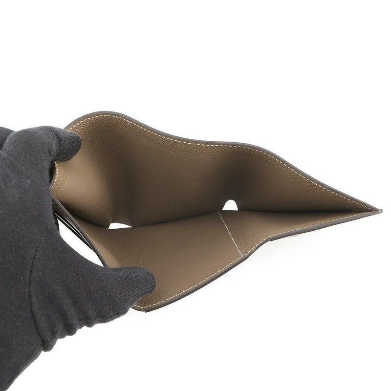 エルメス 三つ折り財布 ベアンコンビネ ヴェルソ エタン/エトゥープ/ゴールド金具 エプソン K刻印 財布