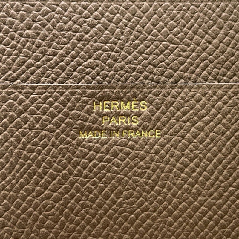 エルメス 三つ折り財布 ベアンコンビネ ヴェルソ エタン/エトゥープ/ゴールド金具 エプソン K刻印 財布