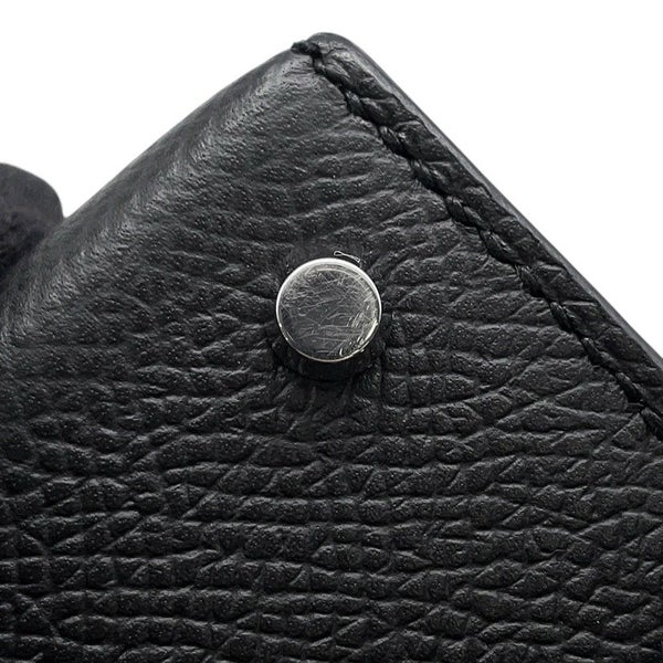 エルメス ミニケリー2 外縫い ブラック/シルバー金具 エプソン W刻印 ２wayショルダー 黒