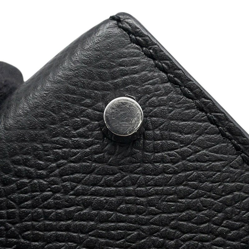 エルメス ミニケリー2 外縫い ブラック/シルバー金具 エプソン W刻印 ２wayショルダー 黒