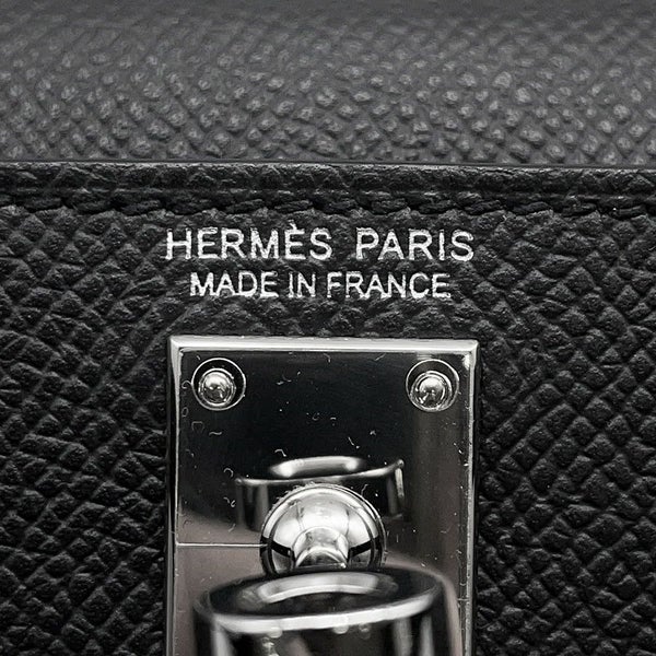エルメス ミニケリー2 外縫い ブラック/シルバー金具 エプソン W刻印 ２wayショルダー 黒