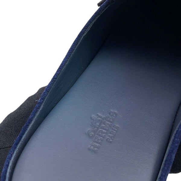 エルメス ミュール ライクリー マリン/シルバー金具 スエード/レザー メンズサイズ41 HERMES 靴