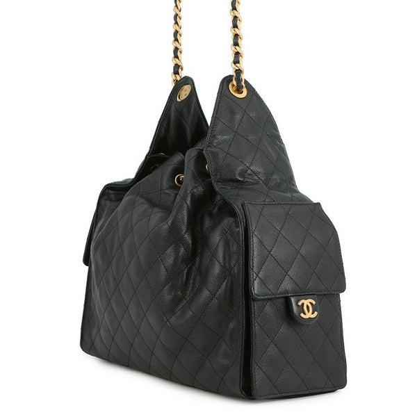 シャネル チェーンショルダーバッグ CHANEL25 ミディアム ココマーク マトラッセ  キャビアスキン AS5293 CHANEL 黒