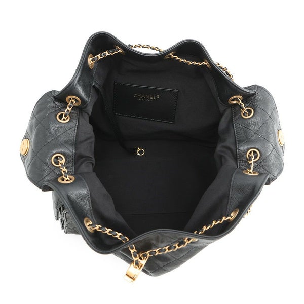 シャネル チェーンショルダーバッグ CHANEL25 ミディアム ココマーク マトラッセ  キャビアスキン AS5293 CHANEL 黒