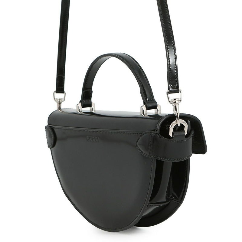 グッチ ハンドバッグ レザー GG ハーフムーン 805815 GUCCI バッグ 2way ショルダーバッグ 黒