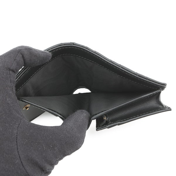 グッチ 二つ折り財布 GGマーモント ダブルG ミニウォレット 466492 GUCCI 財布 シェブロン キルティング カードケース 黒