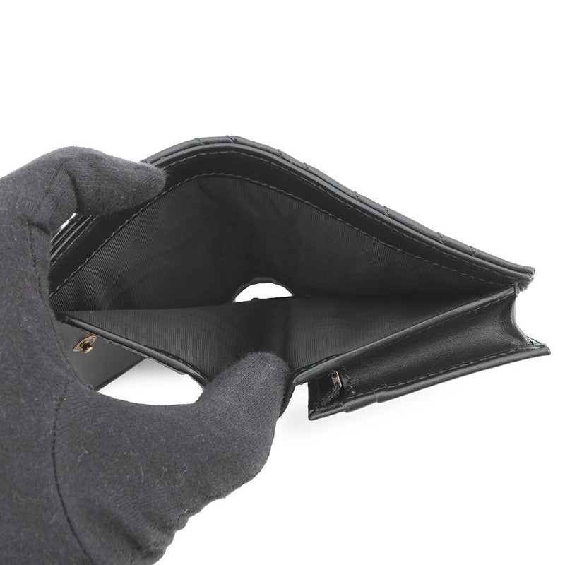 グッチ 二つ折り財布 GGマーモント ダブルG ミニウォレット 466492 GUCCI 財布 シェブロン キルティング カードケース 黒