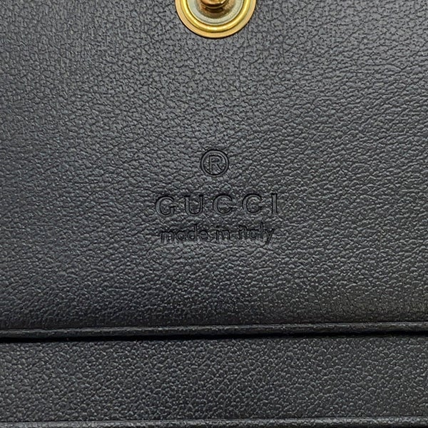 グッチ 二つ折り財布 GGマーモント ダブルG ミニウォレット 466492 GUCCI 財布 シェブロン キルティング カードケース 黒