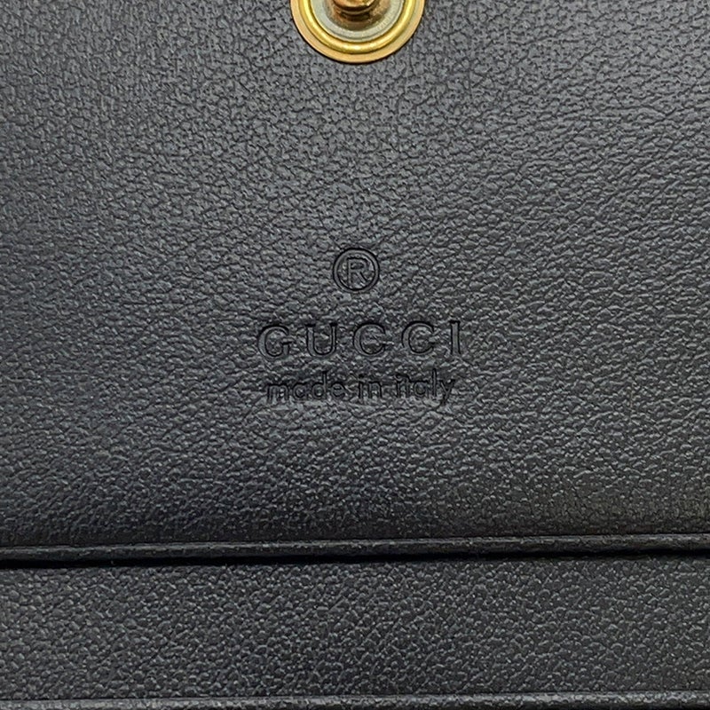 グッチ 二つ折り財布 GGマーモント ダブルG ミニウォレット 466492 GUCCI 財布 シェブロン キルティング カードケース 黒