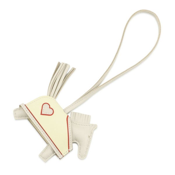 エルメス バッグチャーム ロデオPM ロベオクール クレ/ジョーヌミルトン/ルージュラデュ ラムスキン K刻印 チャーム オーナメント