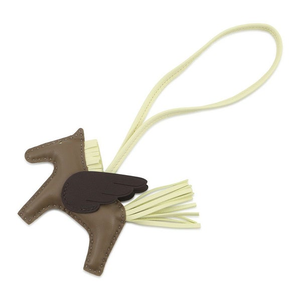 エルメス バッグチャーム ロデオPM ペガサス エトゥープ/ジョーヌミルトン/ルージュセリエ ラムスキン W刻印 HERMES