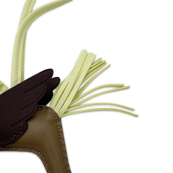 エルメス バッグチャーム ロデオPM ペガサス エトゥープ/ジョーヌミルトン/ルージュセリエ ラムスキン W刻印 HERMES