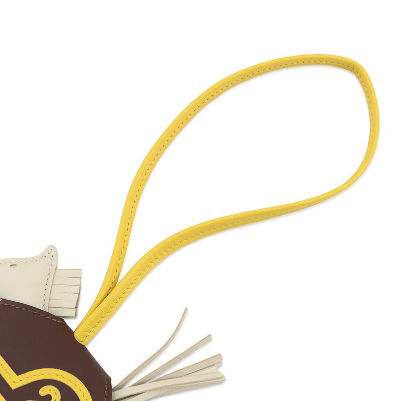 エルメス バッグチャーム ロデオPM ロベオ 24 クレ/テール/ジョーヌナプル ラムスキン/スイフト K刻印 HERMES