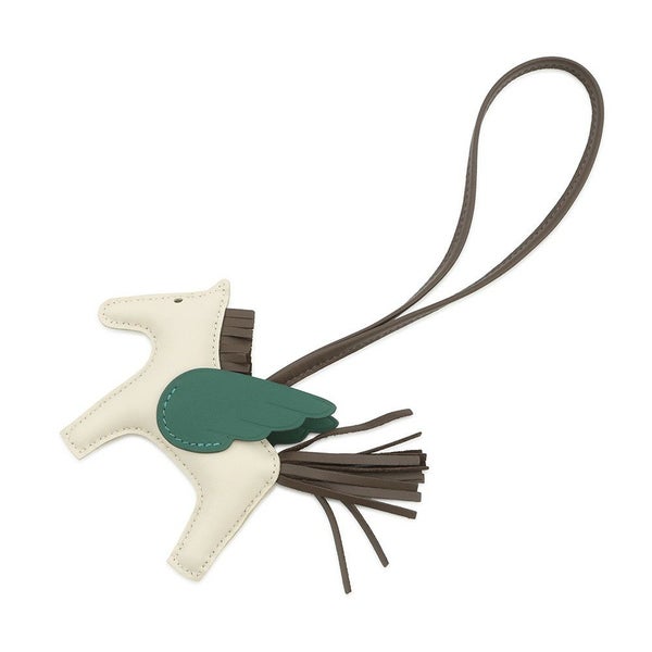 エルメス バッグチャーム ロデオPM ペガサス クレ/ショコラ/ヴェールモワイヤン ラムスキン W刻印 HERMES