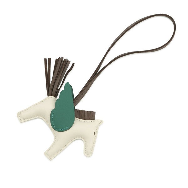 エルメス バッグチャーム ロデオPM ペガサス クレ/ショコラ/ヴェールモワイヤン ラムスキン W刻印 HERMES