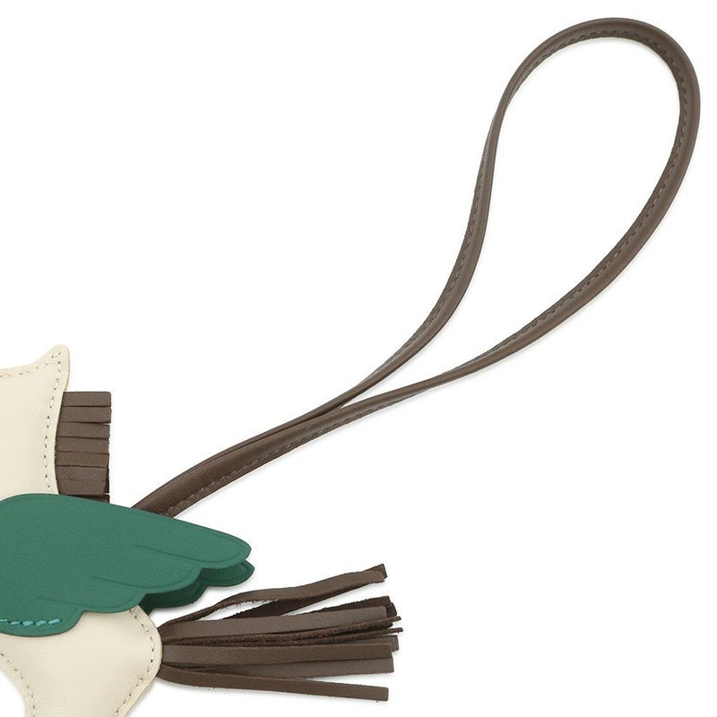 エルメス バッグチャーム ロデオPM ペガサス クレ/ショコラ/ヴェールモワイヤン ラムスキン W刻印 HERMES