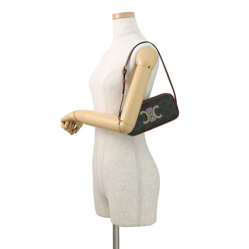 セリーヌ ショルダーバッグ トリオンフ ミニカメラバッグ 刺繍 PVC/レザー 10J582 CELINE バッグ ブラウン