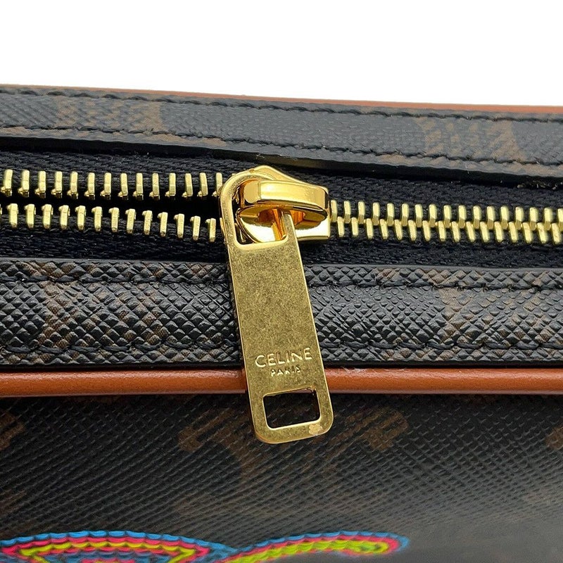 セリーヌ ショルダーバッグ トリオンフ ミニカメラバッグ 刺繍 PVC/レザー 10J582 CELINE バッグ ブラウン