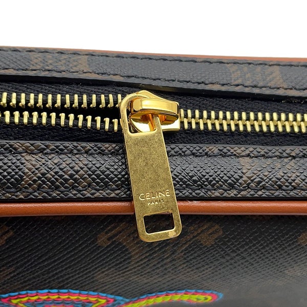 セリーヌ ショルダーバッグ トリオンフ ミニカメラバッグ 刺繍 PVC/レザー 10J582 CELINE バッグ ブラウン