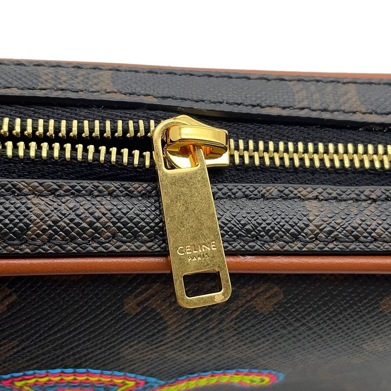 セリーヌ ショルダーバッグ トリオンフ ミニカメラバッグ 刺繍 PVC/レザー 10J582 CELINE バッグ ブラウン