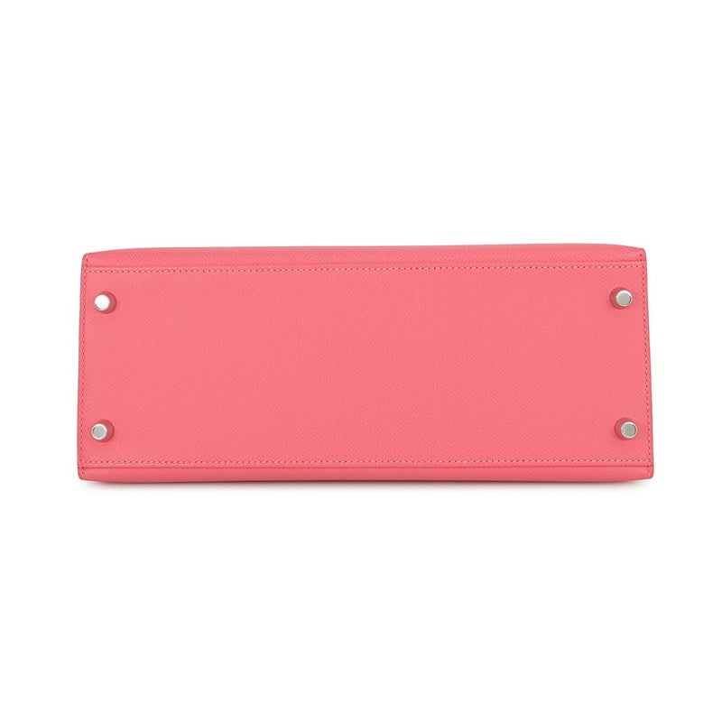 エルメス ハンドバッグ ケリー28 外縫い ローズアザレ/シルバー金具 エプソン D刻印 ２wayショルダー
