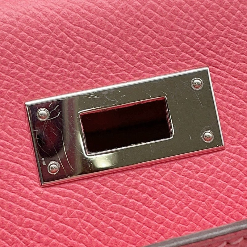 エルメス ハンドバッグ ケリー28 外縫い ローズアザレ/シルバー金具 エプソン D刻印 ２wayショルダー