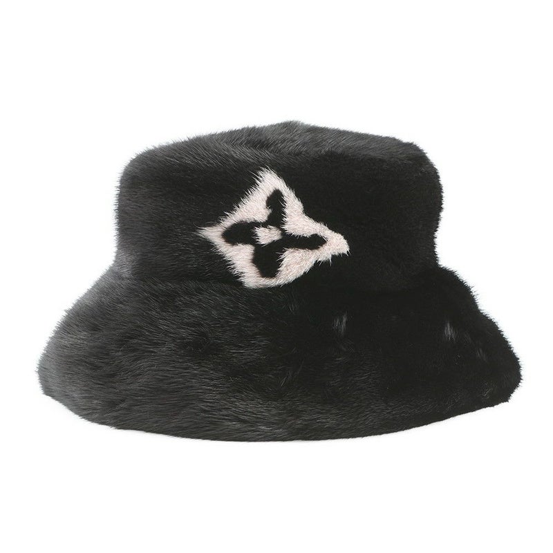 ルイヴィトン ハット モノグラムフラワー バケットハット LV コージー ミンク LOUIS VUITTON 帽子 黒 ブラック