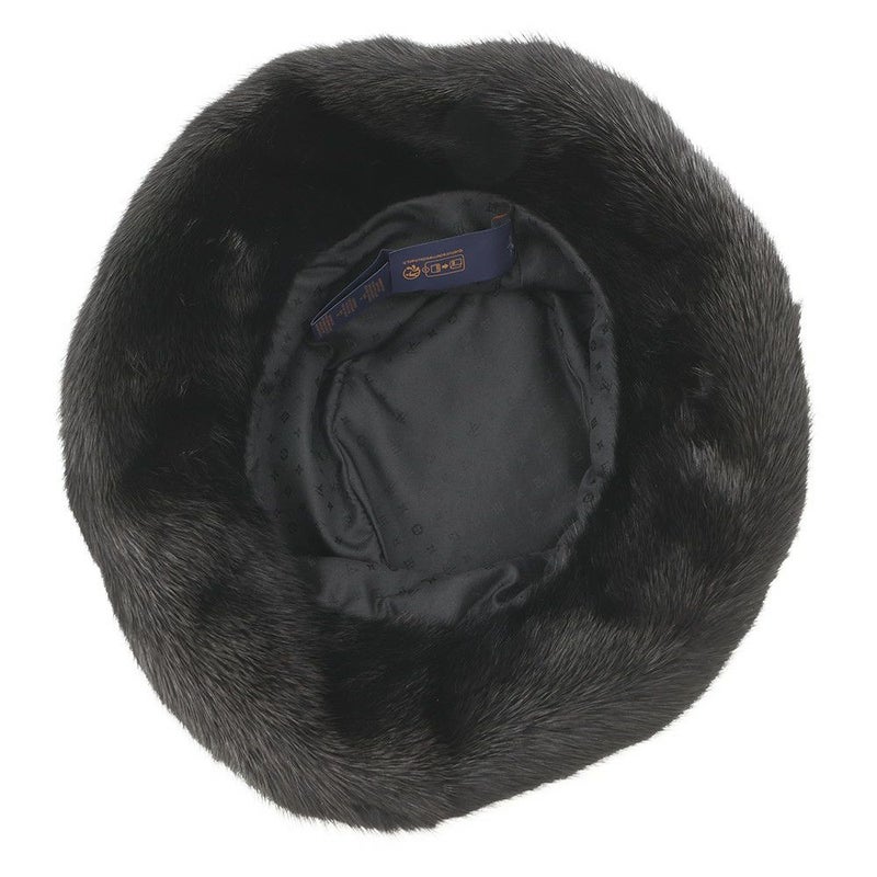 ルイヴィトン ハット モノグラムフラワー バケットハット LV コージー ミンク LOUIS VUITTON 帽子 黒 ブラック