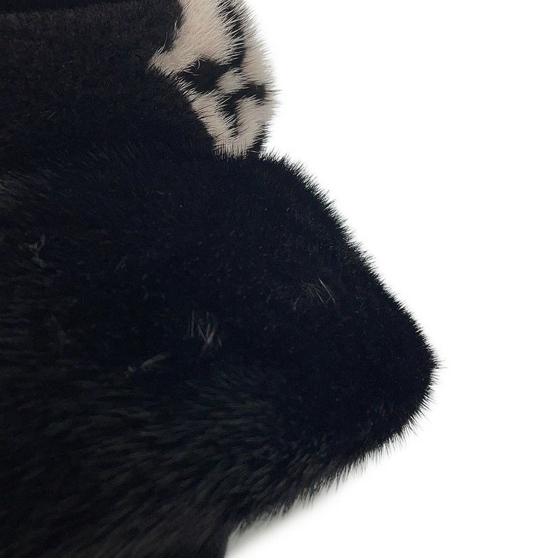 ルイヴィトン ハット モノグラムフラワー バケットハット LV コージー ミンク LOUIS VUITTON 帽子 黒 ブラック