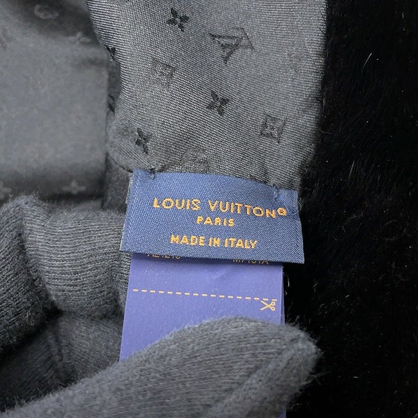 ルイヴィトン ハット モノグラムフラワー バケットハット LV コージー ミンク LOUIS VUITTON 帽子 黒 ブラック
