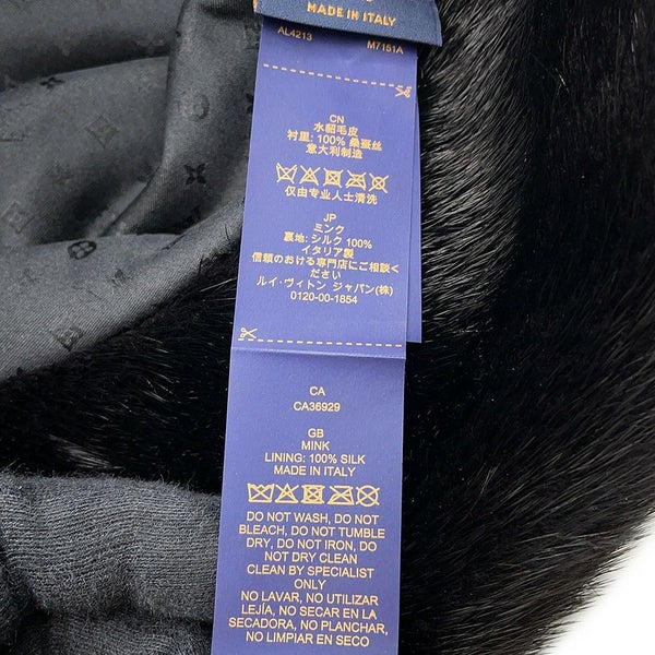 ルイヴィトン ハット モノグラムフラワー バケットハット LV コージー ミンク LOUIS VUITTON 帽子 黒 ブラック