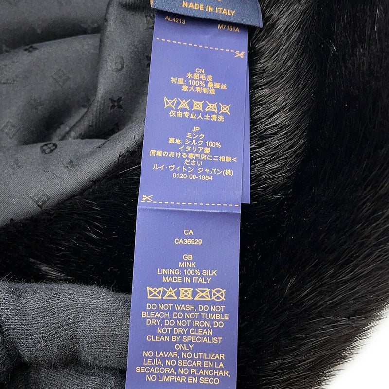 ルイヴィトン ハット モノグラムフラワー バケットハット LV コージー ミンク LOUIS VUITTON 帽子 黒 ブラック