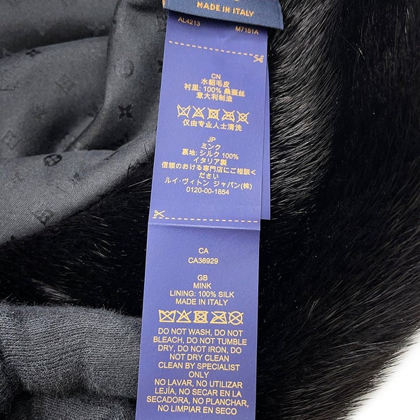 ルイヴィトン ハット モノグラムフラワー バケットハット LV コージー ミンク LOUIS VUITTON 帽子 黒 ブラック